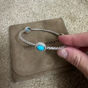 David Yurman Turquoise and diamond bangle